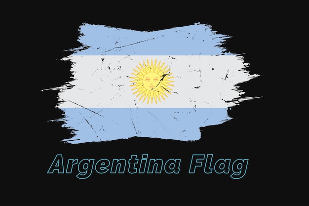 Argentina flag official with grunge effect.