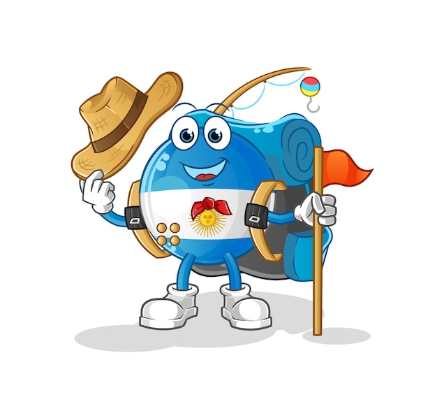 Argentina flag scout vector. cartoon character