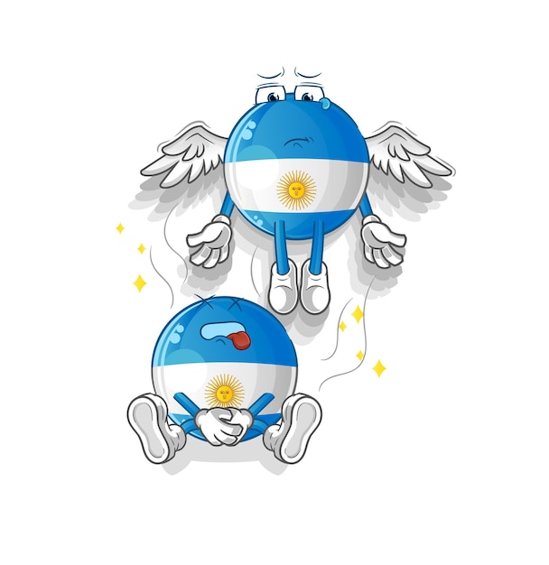 Vector argentina flag spirit leaves the body mascot. cartoon vector