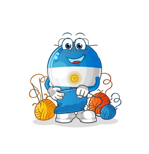 Vector argentina flag tailor mascot. cartoon vector