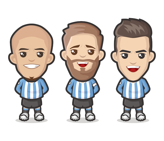 Vector argentina football players team design