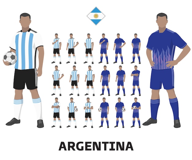 Maglia della squadra di calcio dell'argentina, prima maglia e maglia da trasferta