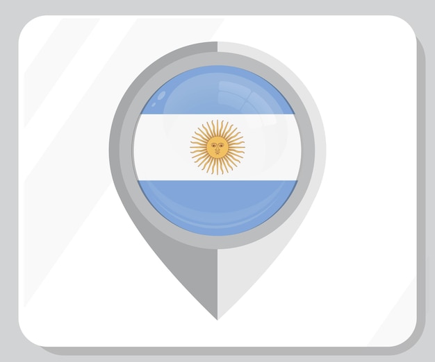 Argentina glossy pin location flag icon