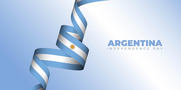 Vector argentina independence day background template design with flying argentina flag