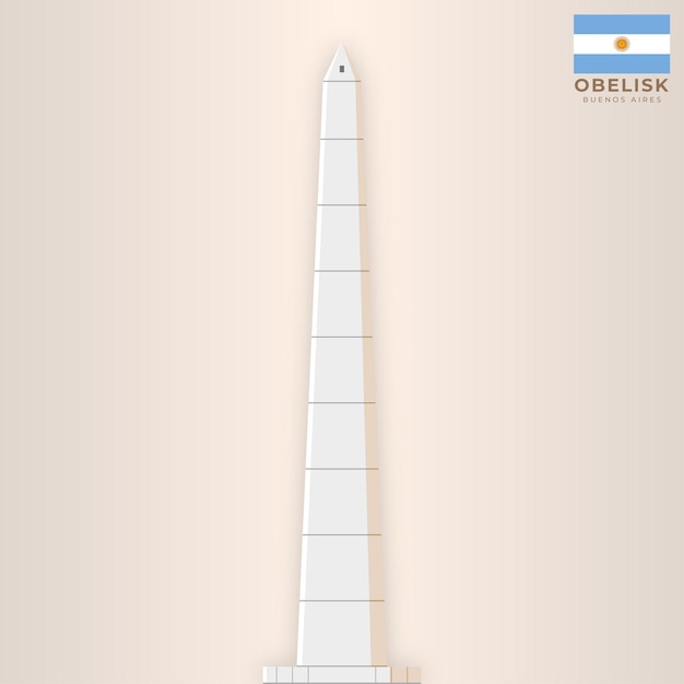 Vector argentina landmark obelisk of buenos aires illustration in icon look