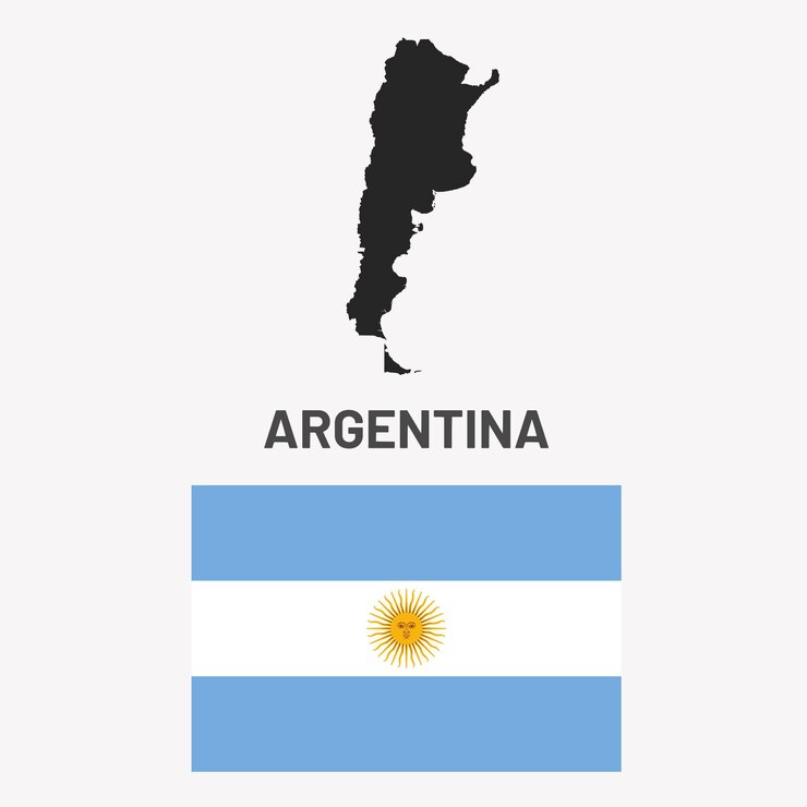 Argentina Map and Flag Illustration