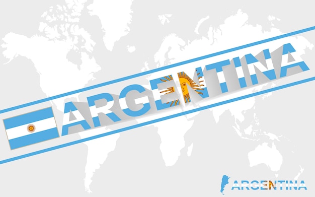 Vector argentina map flag and text illustration