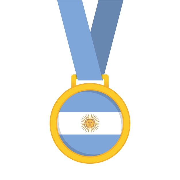 Argentina national flag gold first place winners medal