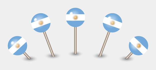 Vector argentina national flag map marker pin icon illustration