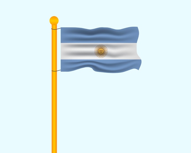 Argentina national flag waving realistic vector, flag of Argentina