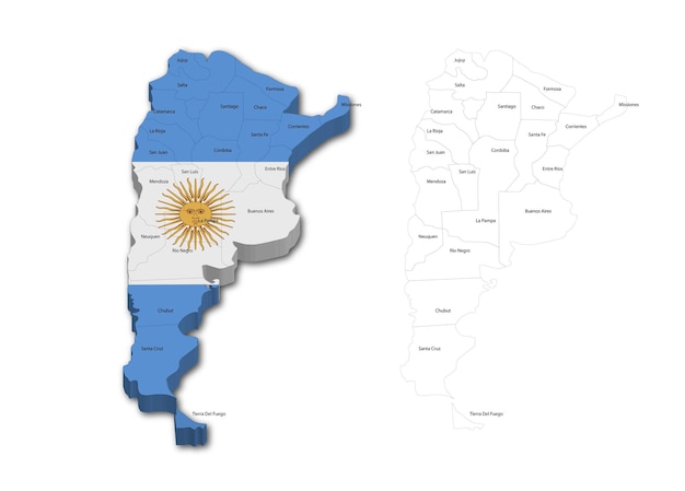 アルゼンチン プレミアム ベクトル マップ。アルゼンチンの地図