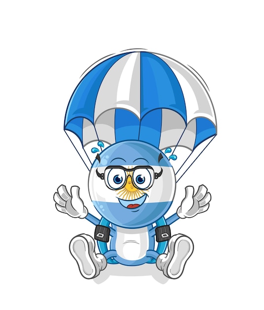 Argentinië parachutespringen karakter cartoon mascotte vector