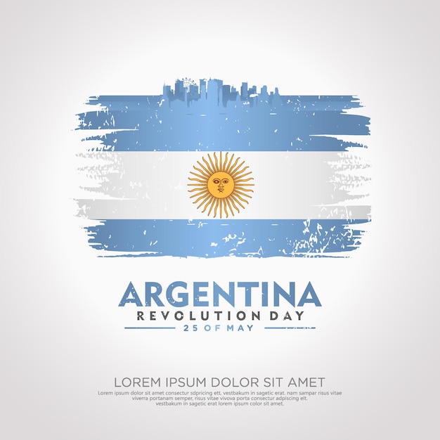 Vector argentinië revolutie dag wenskaartsjabloon