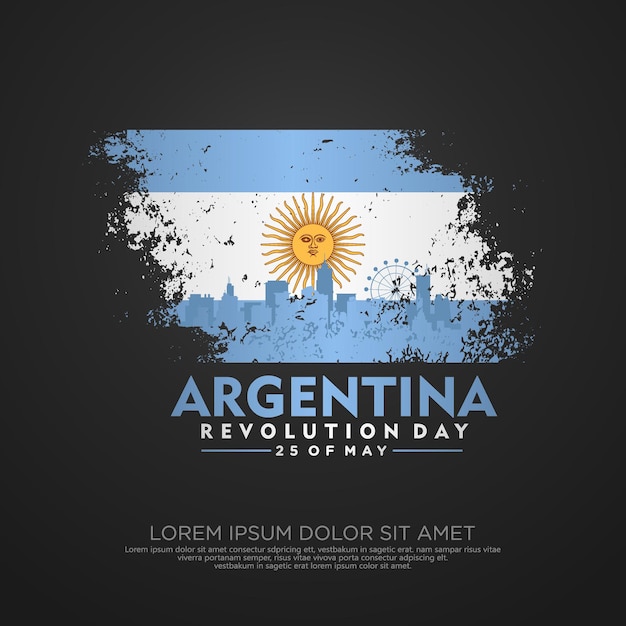 Vector argentinië revolutie dag wenskaartsjabloon
