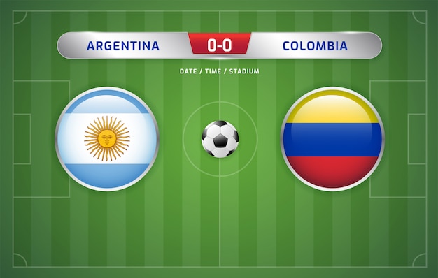 Argentinië vs colombia scorebord uitzending voetbal zuid-amerika's toernooi 2019, groep b