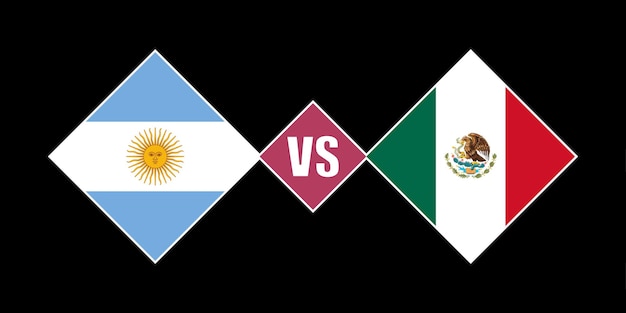 Argentinië vs Mexico vlag concept Vector illustratie