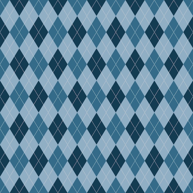 Vector argyle blue vector seamless pattern