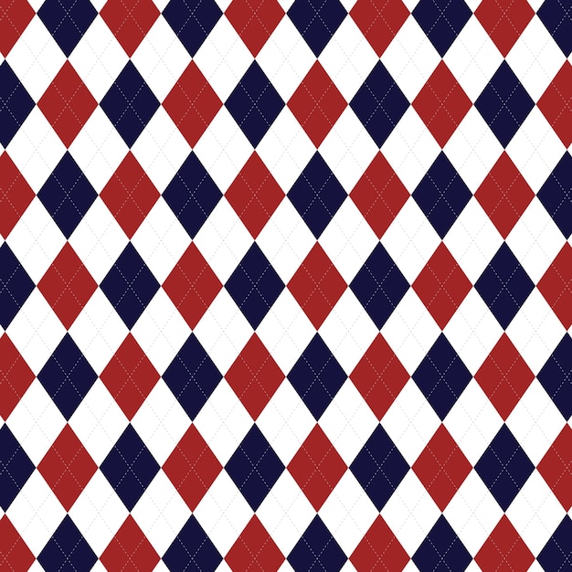 Vector argyle pattern dark blue and red