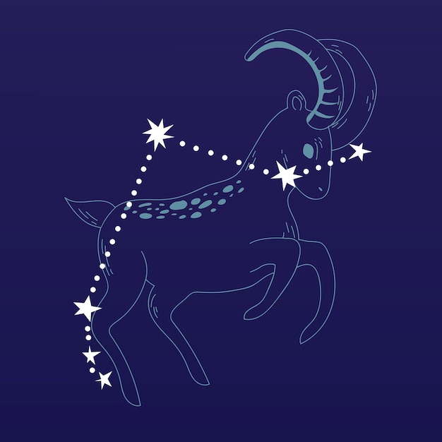 Vettore vettore di disegno del segno zodiacale dell'ariete