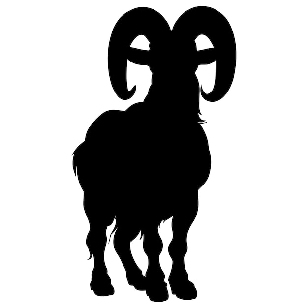 Aries Goat on White