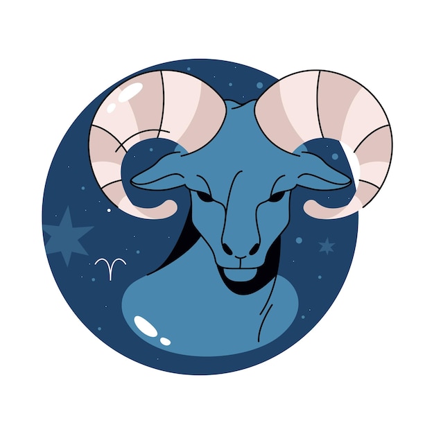 Aries sterrenbeeld in de ruimte vector horoscoop kaart met ram en horens astrologische tatoeage of tarot