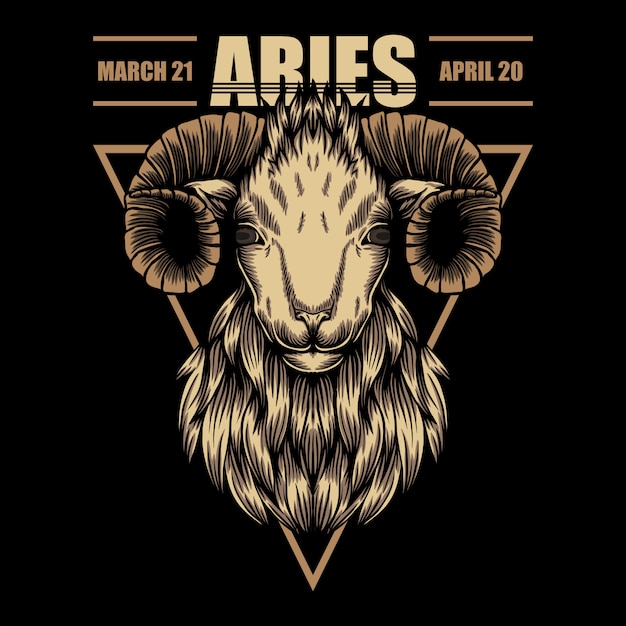 Aries zodiac illustration