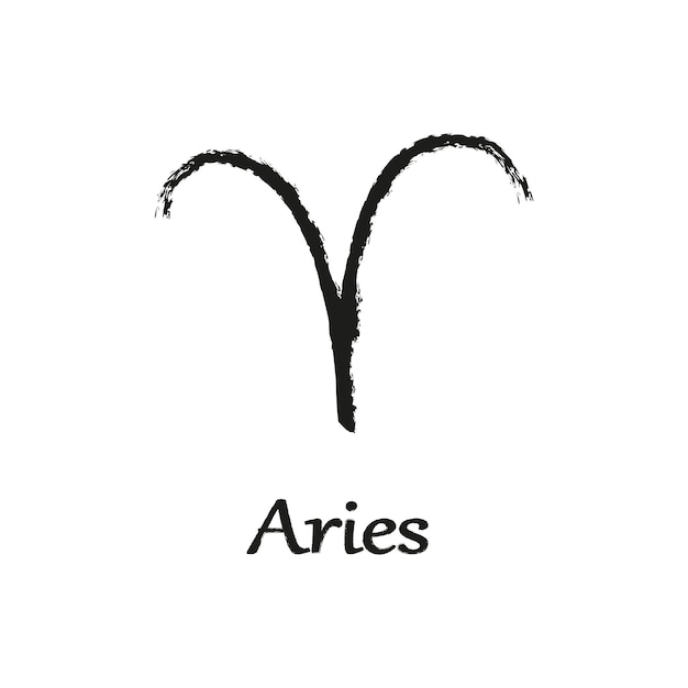 Aries zodiac sign isolated on white background