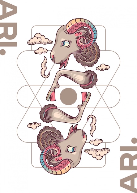 Aries zodiac vector illustration