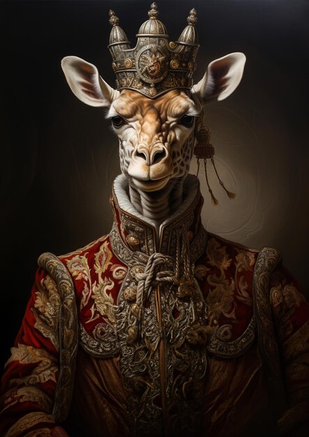 Vector aristocratic animals renaissance portrait digital art