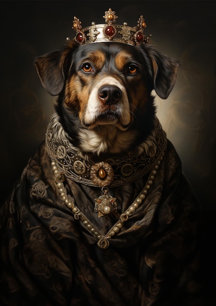 Vector aristocratic animals renaissance portrait digital art