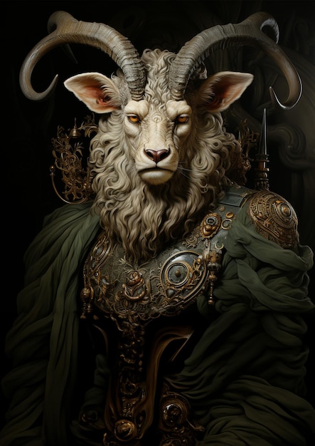 aristocratic animals renaissance portrait digital art