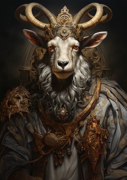 aristocratic animals renaissance portrait digital art