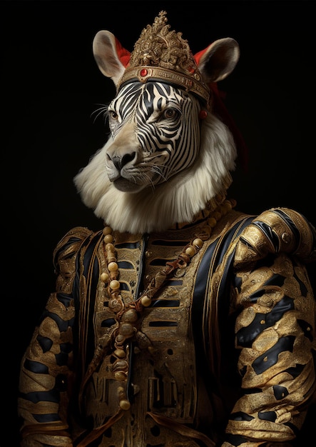 Vettore animali aristocratici ritratto rinascimentale arte digitale