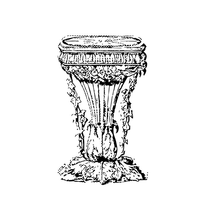 Vector aristocratic luxury lifestyle with medieval house design furniture garden statues