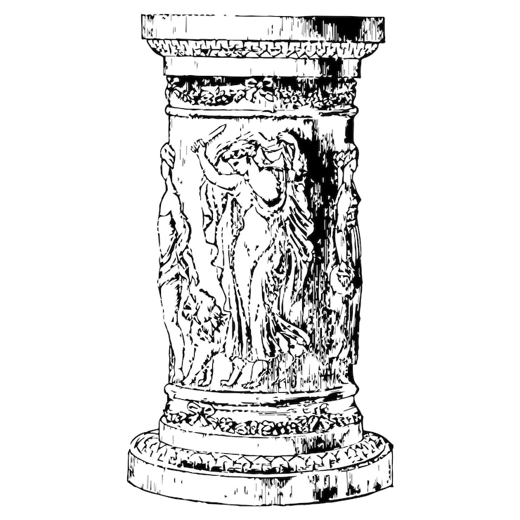 Vector aristocratic luxury lifestyle with medieval house design furniture garden statues