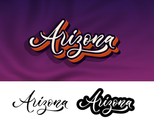 Design con scritte a mano arizona per la stampa su vestiti slogan vettoriale per tshirt design tipografico alla moda stile moderno