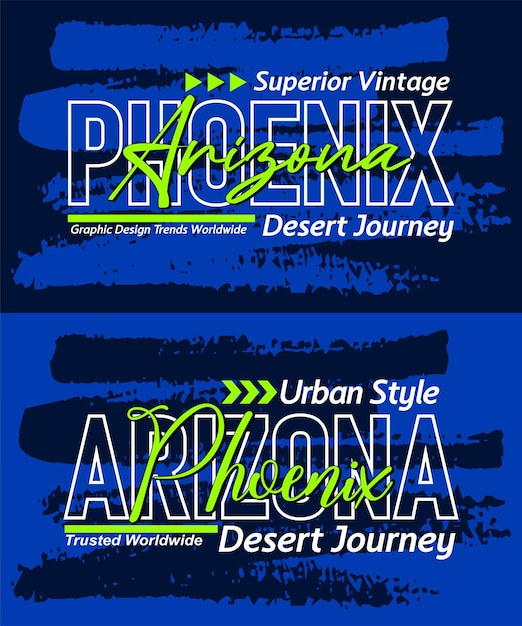 Vector arizona phoenix urban calligraphy typeface grunge superior vintage for print on t shirts etc