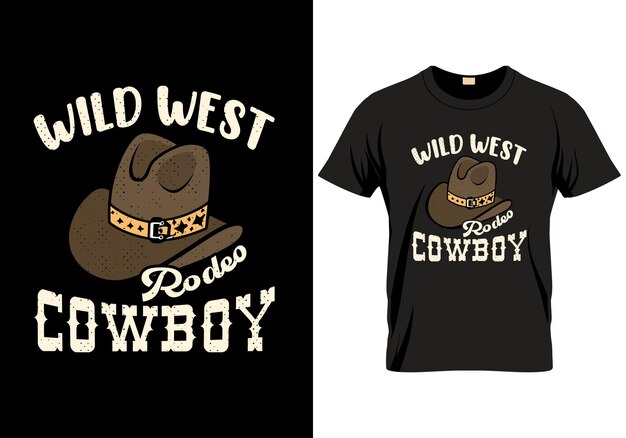 Vector arizona rodeo wild west cowboy chaos western vintage t shirt ontwerp amerikaanse cowboy vintage ontwerp