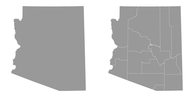 Arizona state gray maps Vector illustration