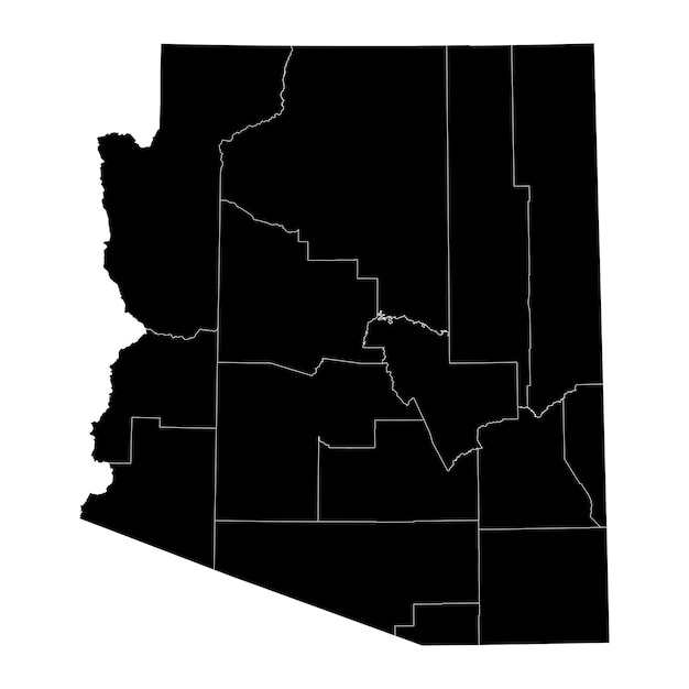 Vettore mappa dello stato dell'arizona con le contee illustrazione vettoriale