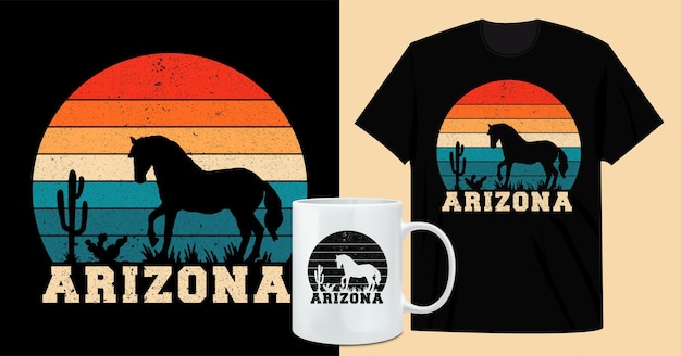 Vector arizona vintage t shirt and coffee mug design