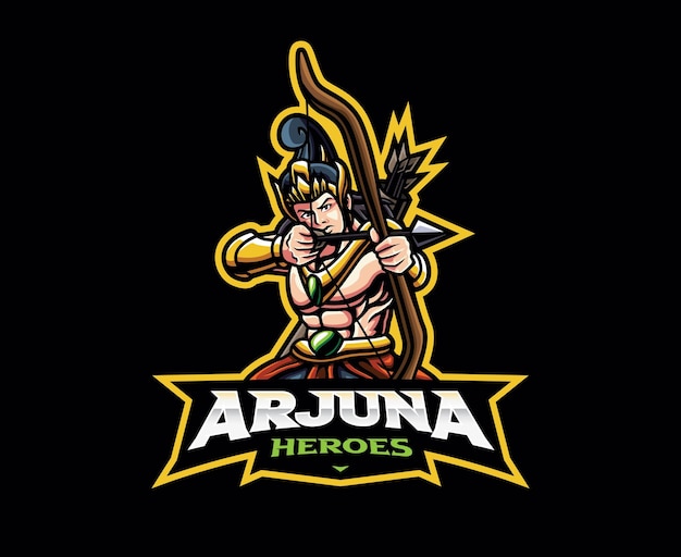 Arjuna mascotte logo ontwerp