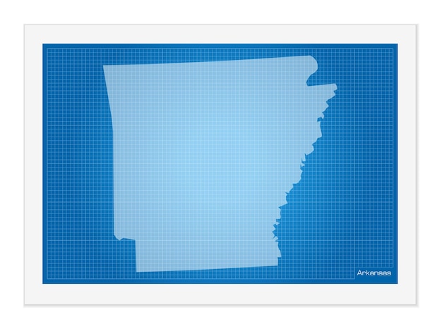 Vector arkansas on blueprint