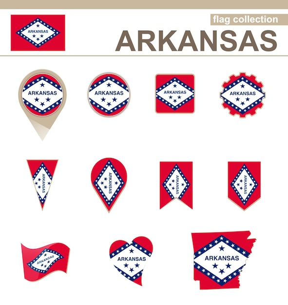 Arkansas Flag Collection, 12 versions