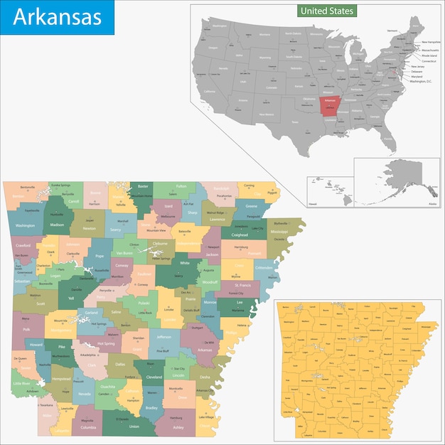 Arkansas kaart