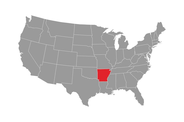 Mappa dello stato dell'arkansas illustrazione vettoriale