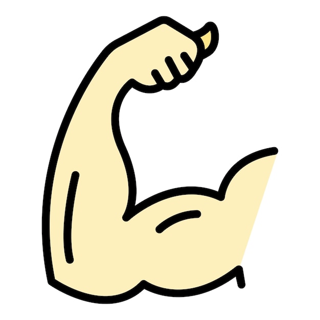 Vector arm biceps icon outline arm biceps vector icon color flat isolated