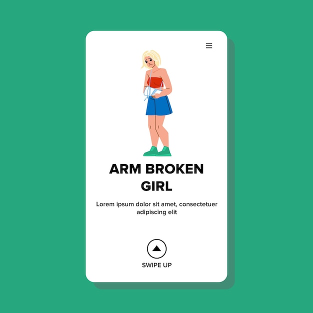 Arm broken woman vector