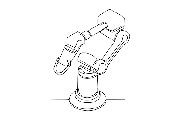 Arm robot Student wetenschap projectcept oneline tekening