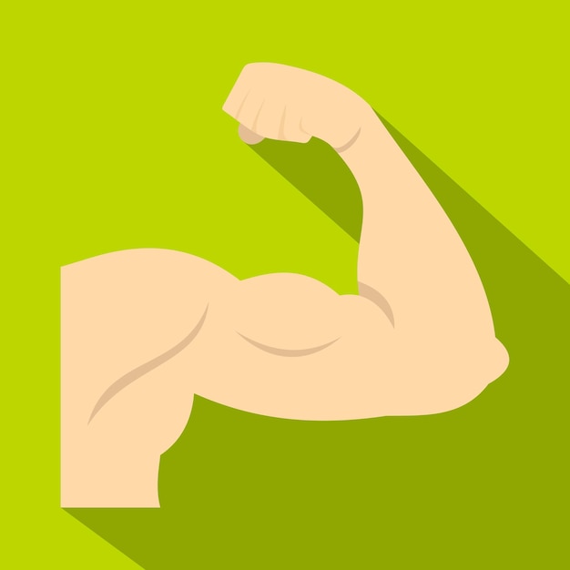 Vector arm showing biceps muscle icon flat illustration of arm showing biceps muscle vector icon for web